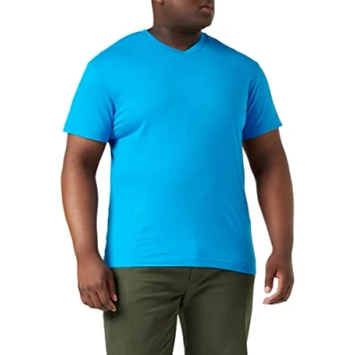 Image of Stedman Apparel Men&#039;s Classic T V neck/St2300 Shirt, Ocean Blue, S UK