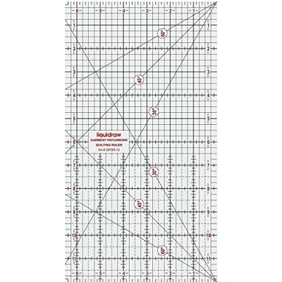 Image of Liquidraw® Patchwork Quilting Ruler, Acrylic Imperial Template Transparent (6 x 24&quot; / 6 18&quot; 12&quot;)
