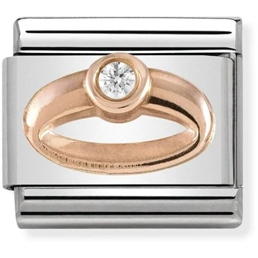Image of Nomination Classic Rose Gold CZ Ring Wedding &amp; Anniversary Charms