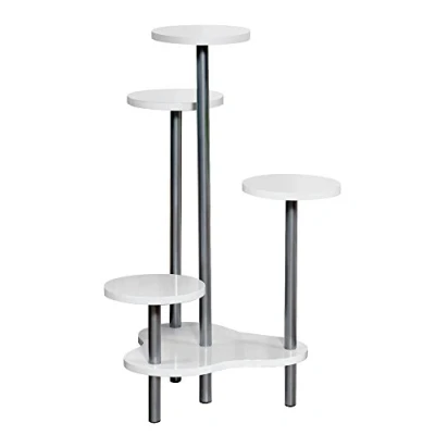 Image of KESPER flower stand 17278 with shelves made of white lacquered chipboard/flower rack/shelf 64.5 x 72.5 46 cm