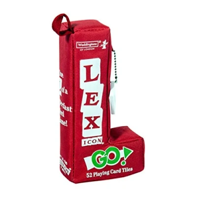 Image of Waddingtons Number 1 Lexicon GO! World Tile Game, create crosswords and anagrams with a twist, makes great gift, educational travel game for players aged 8 plus,