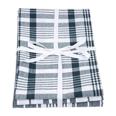 Image of Dexam Love Colour Set Of 3 Extra Large Tea Towels, Ink Blue