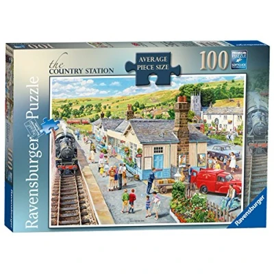Image of Ravensburger The Country Station 100 Piece Jigsaw Puzzle with Extra Large Pieces for Adults and Kids Age 10 Years Up
