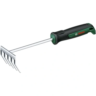 Image of Bosch Garden Hand Tool Rake (for Weeding, Clearing Debris, Robust, Stainless Steel, Soft Grip Handle, Ergonomic Design)