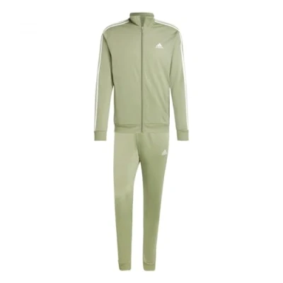 Image of adidas Men&#039;s Basic 3 Stripes Tricot Track Suit, tent green/off white, XL Long