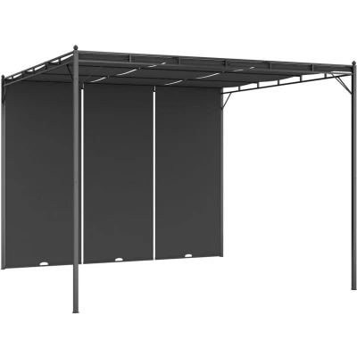 Image of vidaXL Garden Gazebo with Side Curtain 3x3x2.25 m Anthracite