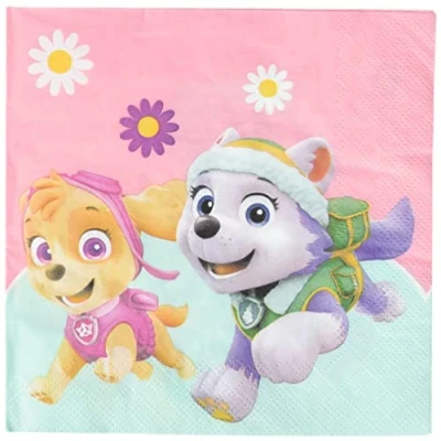 Image of Spin Master PAW Patrol Skye &amp; Everest 10067627 PR90277 Napkins, Pink, 33cm