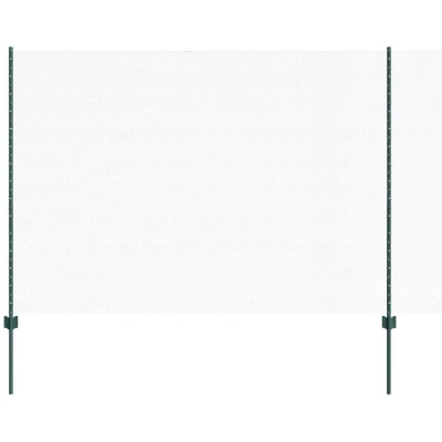 Image of vidaXL Fence Posts 11 pcs U Channel Green 160 cm Steel