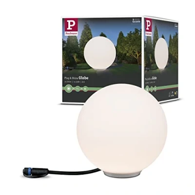 Image of Paulmann 94177 Outdoor Plug &amp; Shine Light Object Globe IP67 3000K 235lm 24V, White