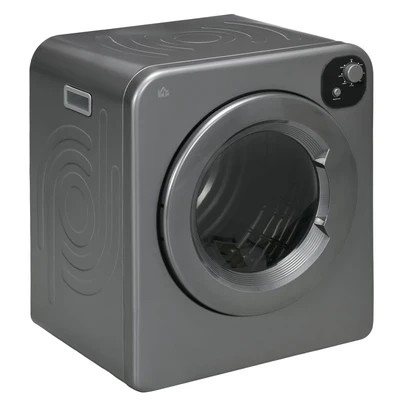 Image of HOMCOM 6kg Vented Tumble Dryer, Freestanding, Wall Mounted, Stackable, Portable Dryer with 7 Programmers, Grey