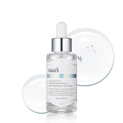 Image of DearKlairs Freshly Juiced vitamin Drop, 5% Hypoallergenic pure c serum, 1.18oz ascorbic acid antioxidant serum for face, korean skincare