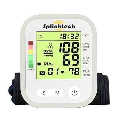 Image of TAHA® Digital Automatic Blood Pressure Monitor Meter Upper Arm Intellisense 180 Memory (White BP Machine)