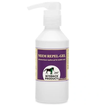 Image of Biteback Products &#039;Neem Repel Gel&#039;™ Genuine Horse Fly &amp; Midge Repellent, Lemon Eucalyptus Neem, Skin Friendly Gel for Sensitive Areas Insect Protection 250ml