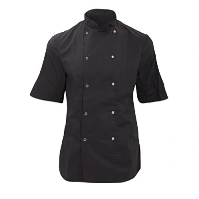 Image of Dennys Womens/Ladies Economy Short Sleeve Chefs Jacket / Chefswear (3XL) (Black)