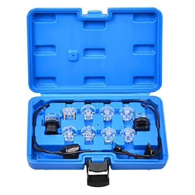 Image of Rtauhife 11 Piece Noid Light Test Kit Fuel Injector Tester Tool Set Black