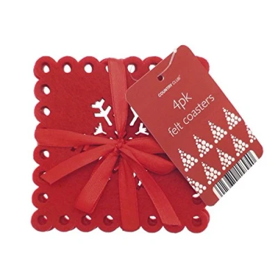 Image of Country Club Snowflake Felt Coasters Set of 4