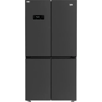 Image of BEKO GNE446224DVPZ American Style Smart Fridge Freezer Black Steel,