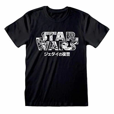 Image of Star Wars Classic Manga Logo Adults Black T Shirt Large