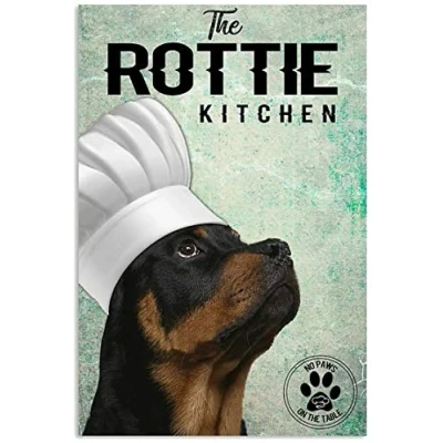Image of Rottweiler The Kitchen Iron Wall Plaque Decor Poster Metal Sign 8X12 Inches
