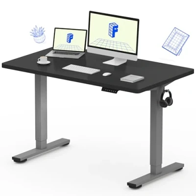 Image of FLEXISPOT Electric Height Adjustable Standing Desk Sit Stand Up with Memory Smart Pannel EF1 SERIES(120 * 60cm, Silver Frame+black Desktop)