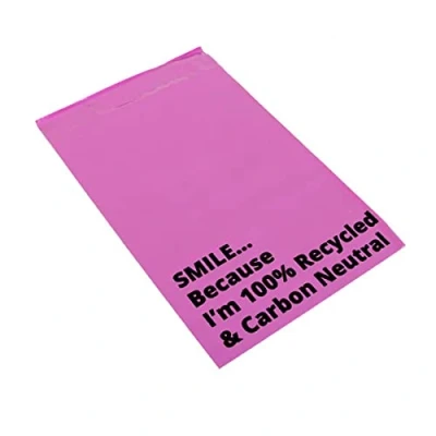 Image of Pink Mailing Bags, (50 Pack), 10 X 14 Inch Polythene Postage Plastic Postal Mail Seal Special. Self Bags Large Size Sacks for Packing Packaging Envelopes Mailers
