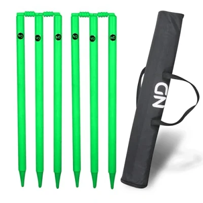 Image of ND Sports Wicket Stumps with Bail Durable Cricket Set for All Surfaces Lightweight &amp; Portable Perfect Indoor Outdoor Matches