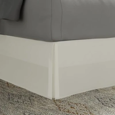 Image of TODAY&#039;S HOME Classic Tailored Bed Skirt Dust Ruffle, Microfiber, 14&quot; Drop Length, Queen, Ivory