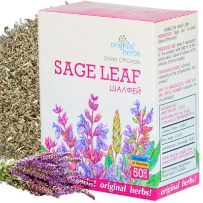 Image of SAGE LEAF, SALVIA OFFICINALIS Original Herbs Herbal Tea Wild Crafted 50g