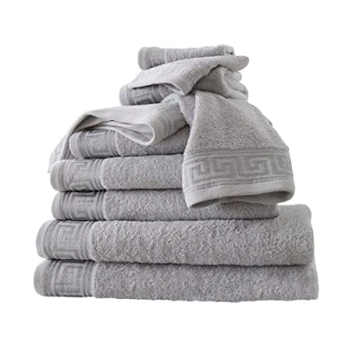 Image of GC GAVENO CAVAILIA Towel Bale Set 500 GSM 8 Piece 2 Hand + Bath 4 Face Family Pack Egyptian Cotton Grey