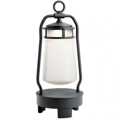 Image of Lyndon Integrated LED Outdoor Portable Bluetooth Speaker Lantern, UK Plug, Textured Black, IP44
