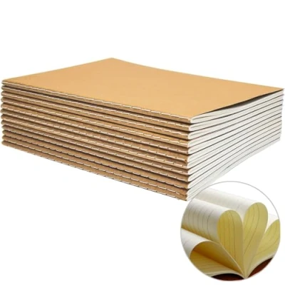 Image of YBCPACK 12 Pack Lined Notebooks Kraft Brown Cover Journal Notebook for Students, Travelers, Office Memo Diary Subject A5 Size, 8.26x5.5, 60 Pages/30 Sheets