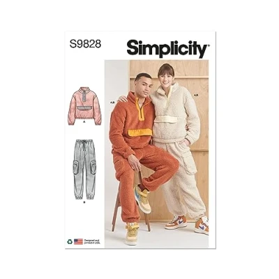 Image of SIMPLICITY SS9828A Unisex Sweatshirt and Pants A (XS S M L XL XXL)