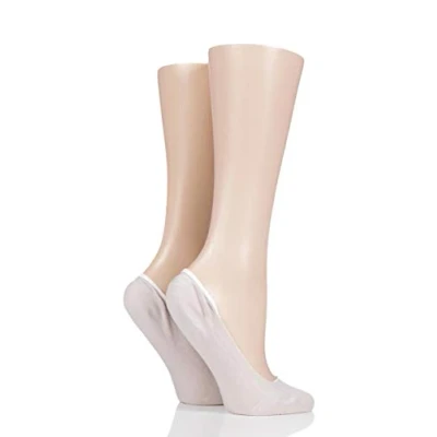 Image of 2 Pair Natural Bamboo Seamless Shoe liners with Silicone Heel Grips Ladies 4 8 Elle