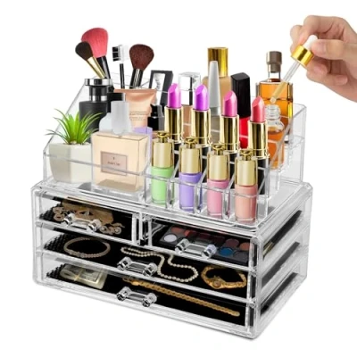 Image of G4GADGET Make up Cosmetic Organiser Clear Plastic Display and Storage Unit