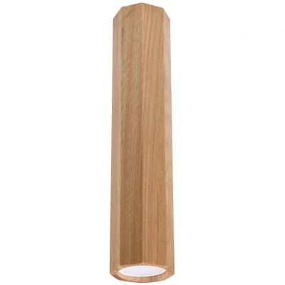 Image of Zeke Oak Octagon Surface Mounted Downlight Wood, 17.5cm
