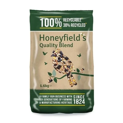 Image of Wild Bird Food for Small Birds Quality Seed Mix with Wheat and Black Sunflower Seeds, High in Energy, Protein, Essential Vitamins, Bulk Bag (1.6kg) Honeyfield’s