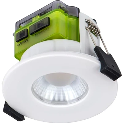Image of Luceco FType Flat Mk2 Power Change and 4Colour 2700K, 3000K, 4000K, 6000K Colour Temperature Downlight, 4W/6W, IP65 Rated, White