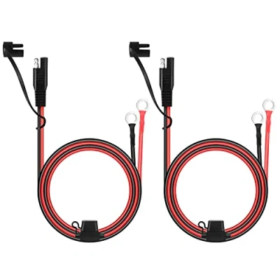 Image of Heilok SAE Battery Connector 2 PCS Pins Quick Disconnect Cable To O Ring Terminal Harness Power Supply For 12 24V Cars Motorbike Tractors