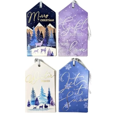 Image of 20 Luxury Christmas Gift Tags Midnight Forest Eco Packaging