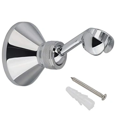 Image of HIMREYLD Shower Head Holders Copper Holder Bracket 360 Degree Adjustable Wall Mount for Standard Handheld Showerhead and Hose Chrome Plated