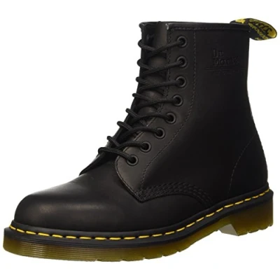 Image of Dr. Martens 1460 Greasy, Ankle Boots, Unisex Adult, Black, 6 UK