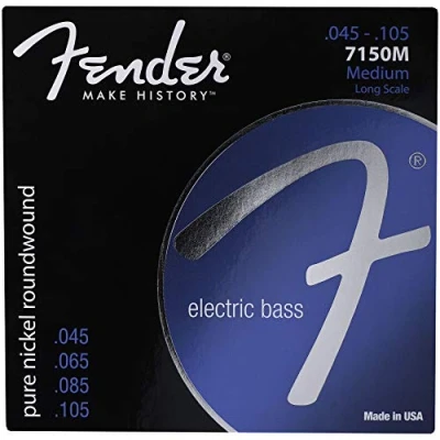 Image of Fender Original 7150 Bass Strings, Pure Nickel, Roundwound, Long Scale, 7150M .045 .105 Gauges, (4)