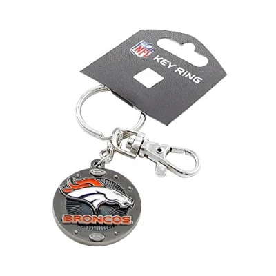 Image of aminco NFL Denver Broncos Impact Keychain Silver, One Size