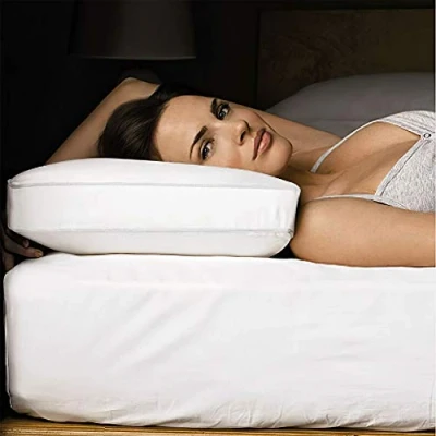 Image of Linens Limited Luxury Square Edge Super Bounce Spiral Fibre Box Pillows, 2 Pack