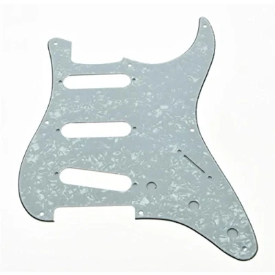 Image of KAISH 8 Hole American Vintage Style Strat SSS Pickguard ST Guitar Pick Guard Scratch Plate for Strat/Stratocaster White Pearl
