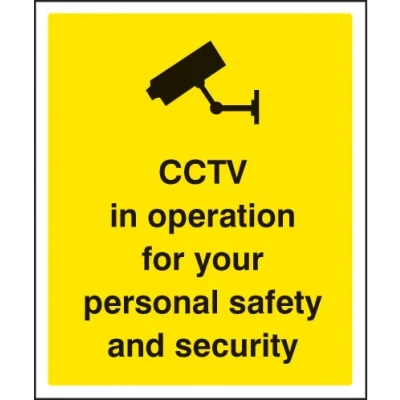 Image of security Signs CCTV in operation for personal safety and Rigid Plastic