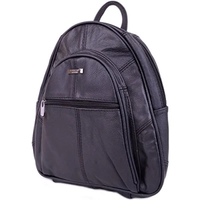Image of Ladies/Womens Genuine Leather Travel/Work/Holiday Rucksack/Backpack Black