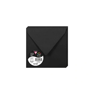 Image of Clairefontaine Ref 5798C Pollen Envelopes (Pack of 20) 140 x 140mm Sized, 120gsm Paper, Gummed Seal, Inkjet &amp; Laser Printer Compatible, Acid Free Black