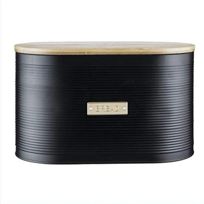 Image of Sleek and Modern Textured Typhoon Living Otto Bread Bin Black