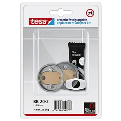 Image of tesa Power.Kit Adapter BK20 2, self Adhesive Replacement kit, zamak Ring, Diameter 41mm, Height 8mm